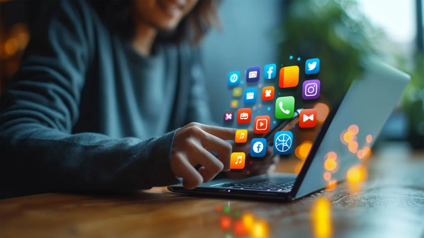 aplikacije, laptop, mobilni telefon, internet, društvene mreže, surofovanje, kompjuter - profimedia-65e9700f8a571.webp